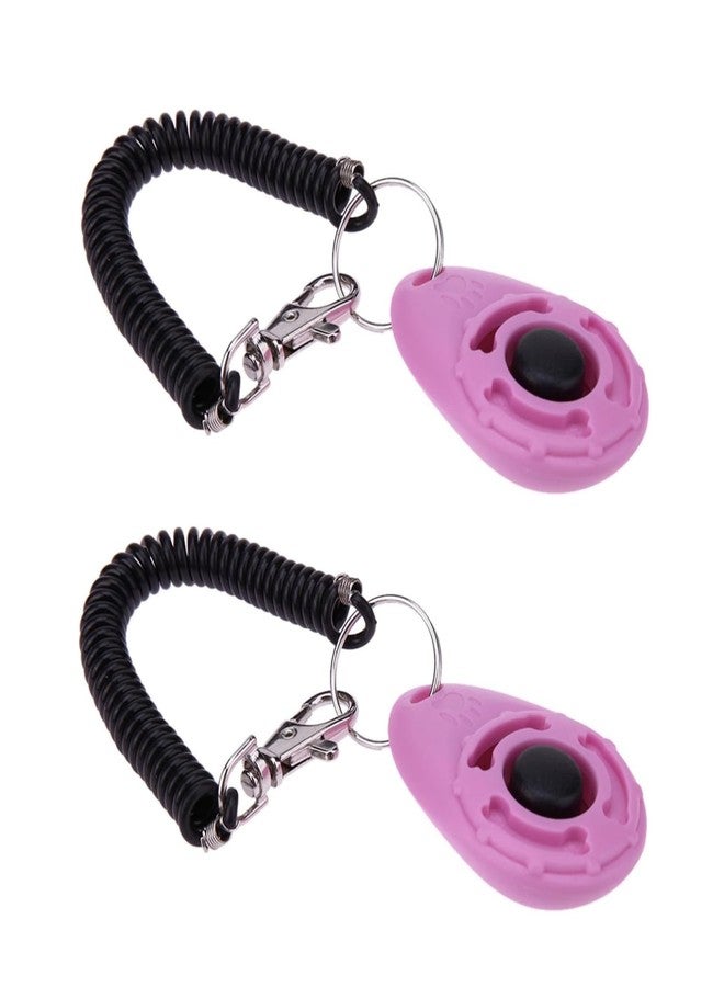 GOUDOGEDC 2Pcs Pink Clicker Easy to Use with Button Dog Training Accessories Strong and Long-Lasting,Training and Behavior Aids - Image 1